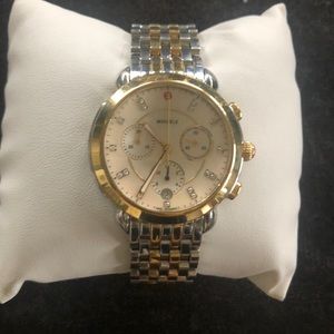 Michele watch two toned gold/silver.  Great condition!